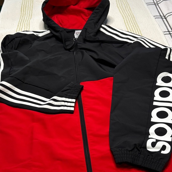 Adidas Red and Black Hoodie Set - Picture 1 of 6